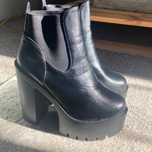 Chunky Platform Heeled Boots